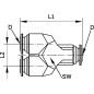 Szybkozłącze trójnik Y 4 mm