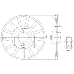 Talerz redlicy, karbowany 13x D460