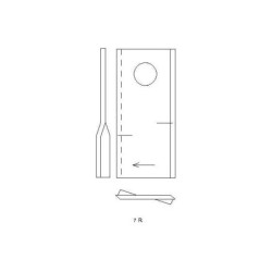 Nożyk kosiarki rotacyjnej prawy 100x48x3 mm otwór Ø 19 mm okrągły pasuje do Claas 25 szt.