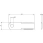 Nóż rozdrabniacza do słomy 175x50x4 mm Ø 20 mm