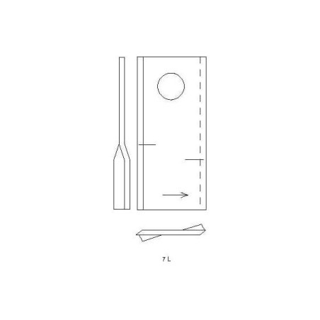 Nożyk kosiarki rotacyjnej lewy 105x48x4 mm otwór Ø 19 mm okrągły pasuje do Claas 25 szt.