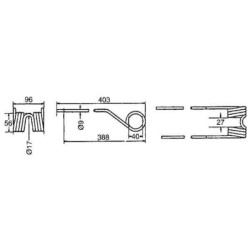 0009024832KR Palec zgrabiarki, pasuje do Claas