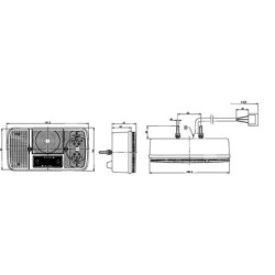 Lampa tylna zespolona 189.5x97mm, prawa