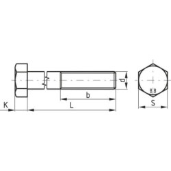 Śruba pół gwint DIN931 M12x40 mm kl.8.8