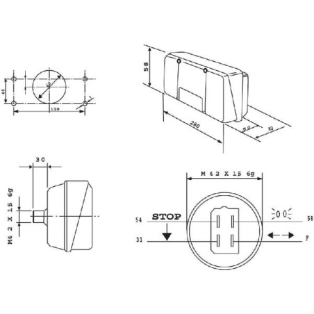 Lampa tylna zespolona 280x120mm, prawa Cobo