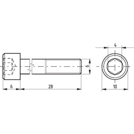 Śruba imbusowa DIN912 M6x28 mm kl.8.8 ocynk Kramp