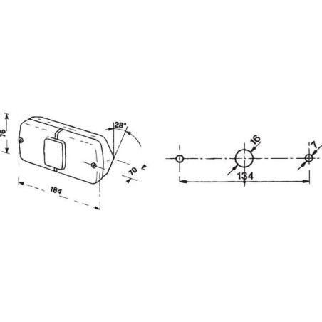 Lampa tylna zespolona 184x76mm, prawa Cobo