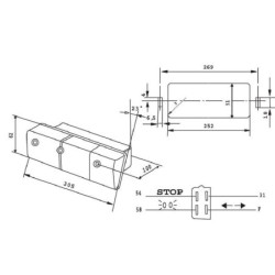 02350000 Lampa tylna zespolona 305x62mm, lewa Cobo