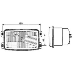 Element optyczny reflektora, prostokątny 155x96.3 mm Cobo