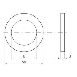 Podkładka płaska poszerzana M16x50x3 mm, stal ocynk DIN9021 Kramp