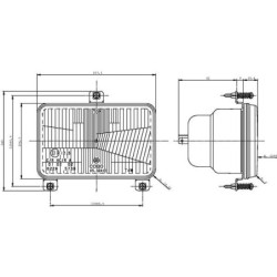 Element optyczny reflektora, prostokątny 167x74x106.7 mm Cobo