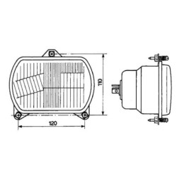 Element optyczny reflektora, prostokątny 155x65x102 mm Cobo