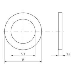 Podkładka płaska poszerzana M5x15x1.6 mm, stal ocynk DIN9021 Kramp