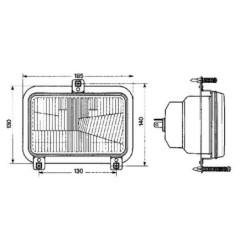 Element optyczny reflektora, prostokątny 167x74x74 mm Cobo