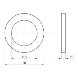 Podkładka płaska poszerzana M10x30x2.5 mm, stal ocynk DIN9021 Kramp