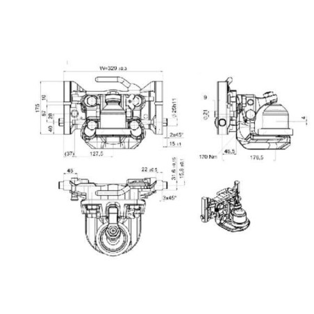 Zaczep transportowy kulowy K80 330 mm