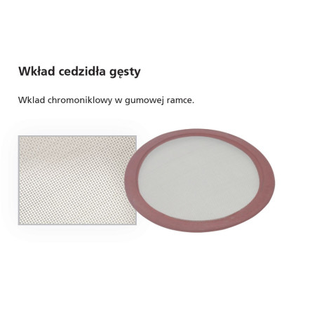 Wkład cedzidła gęsty, chromoniklowy,105 mm, O 0,5 mm