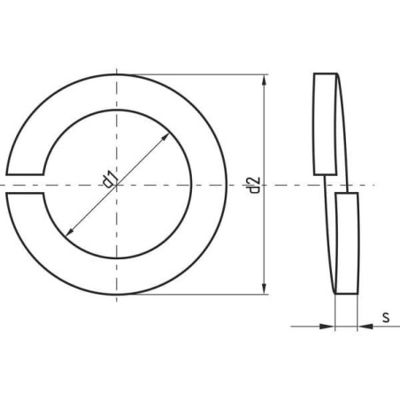 Podkładka sprężysta blokująca M8x14.8x2 mm, stal ocynk DIN127a Kramp