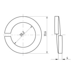 Podkładka sprężysta blokująca M20x30.7x4 mm, stal ocynk DIN127a Kramp