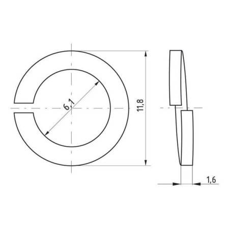 Podkładka sprężysta blokująca M6x11.8x1.6 mm, stal ocynk DIN172a Kramp