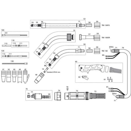 Palnik spawalniczy TBi150 Expert Mini 3m