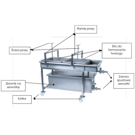 253519-100 Stół roboczy (Prasa) do produkcji sera pojemność 100