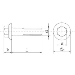 Śruba kołnierzowa M10x25 mm ocynk