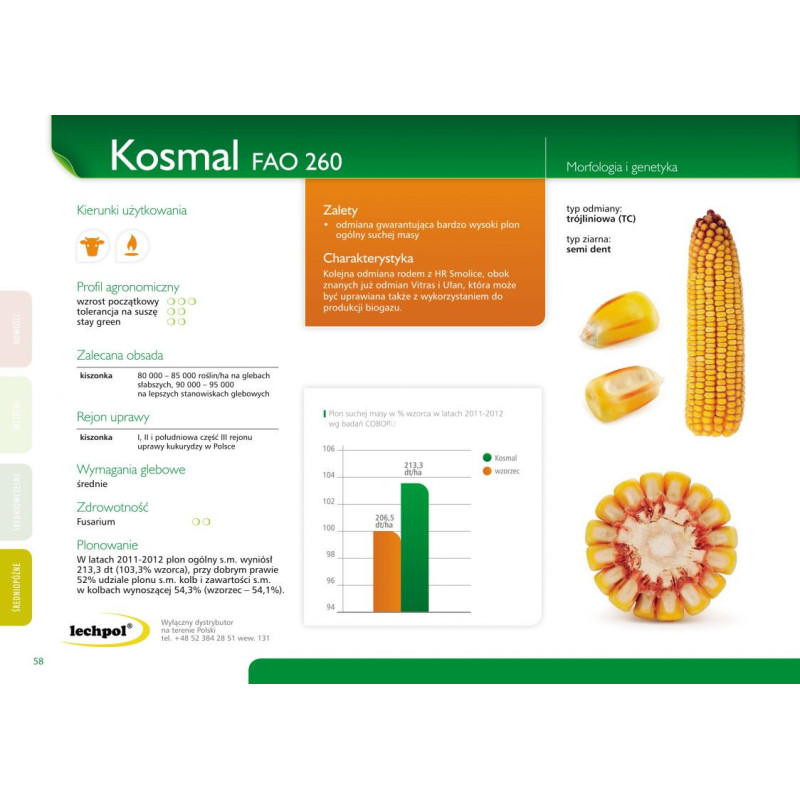 Nasiona kukurydzy KOSMAL FAO 260 SMOLICE