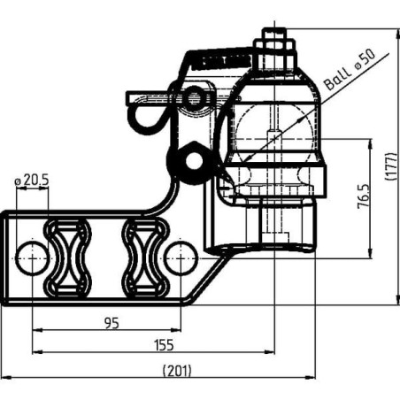 00520590 Zestaw zaczepowy K50, lewy