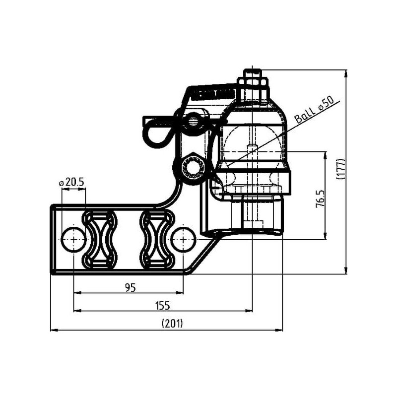 Zestaw zaczepowy K50, prawy