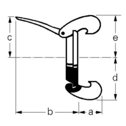 Zamknięcie dźwigni oczkowe Bauer, 50 mm czarne