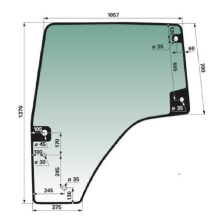 00155691040KR Szyba drzwiowa, lewa