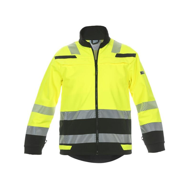 Kurtka Softshell, żółty-czarny, rozmiar 2XL, Trendy High Visible Line, Hydrowear