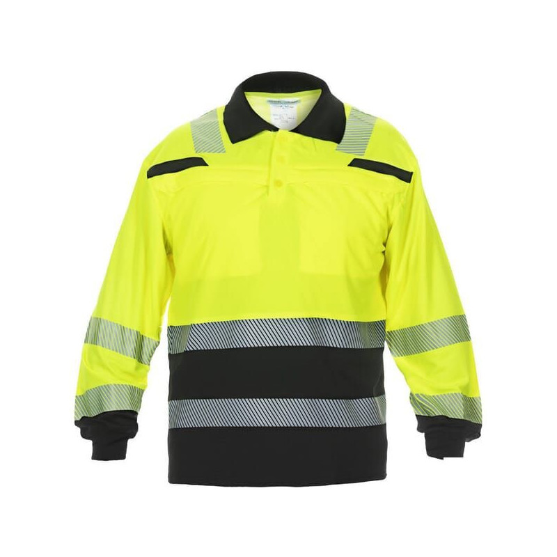 Koszulka polo Tanna z długim rękawem Trendy Hi-Vis żółto/czarna, rozmiar S