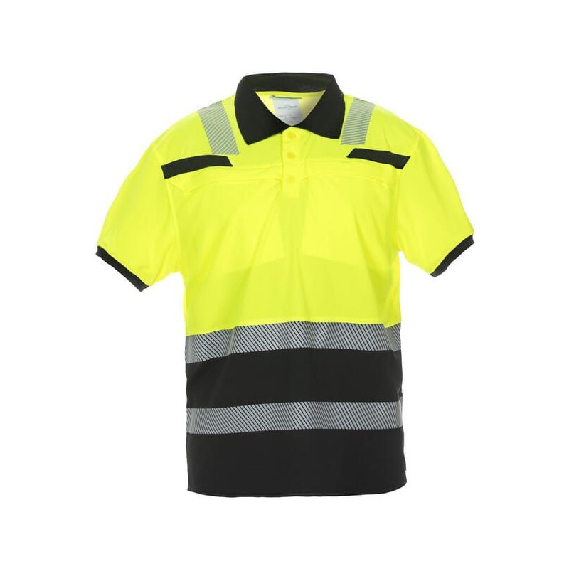 Koszulka polo Thorne z krótkim rękawem Trendy Hi-Vis żółto/czarna, rozmiar M