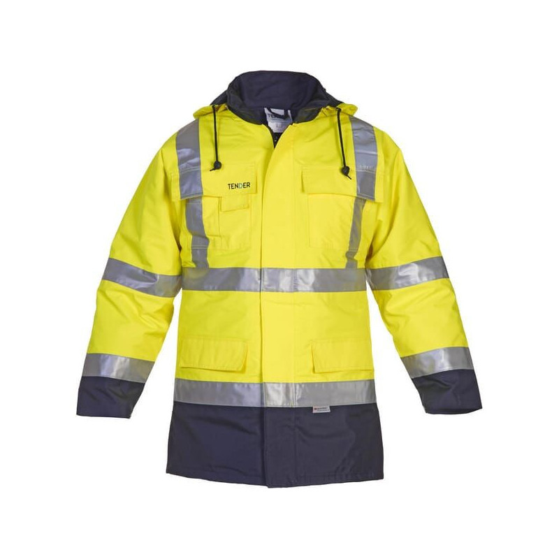 Kurtka Parka Hi-vis, żółty-niebieski, rozmiar 4XL, Tenderline, Hydrowear