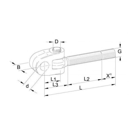 Końcówka przegubowa łącznika górnego, M30x25.40 mm