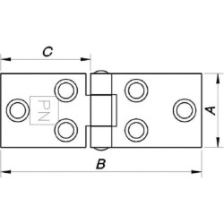 Zawias płaski 38 x 90 mm 2 szt.