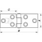 Zawias płaski 38 x 90 mm 2 szt.