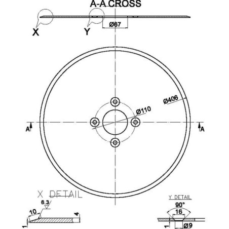 Talerz gładki 406x4.0 mm