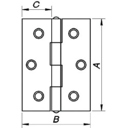 Zawias skrzyniowy 63x18 mm