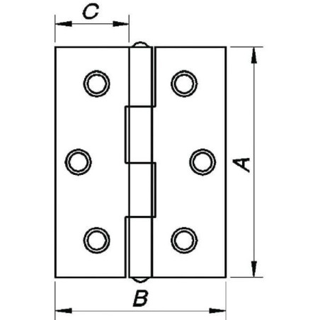 Zawias skrzyniowy 63x18 mm