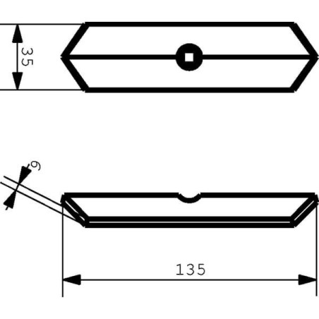 Redliczka 135x35x6 mm 1-otw. obracalna pasuje do Kongskilde