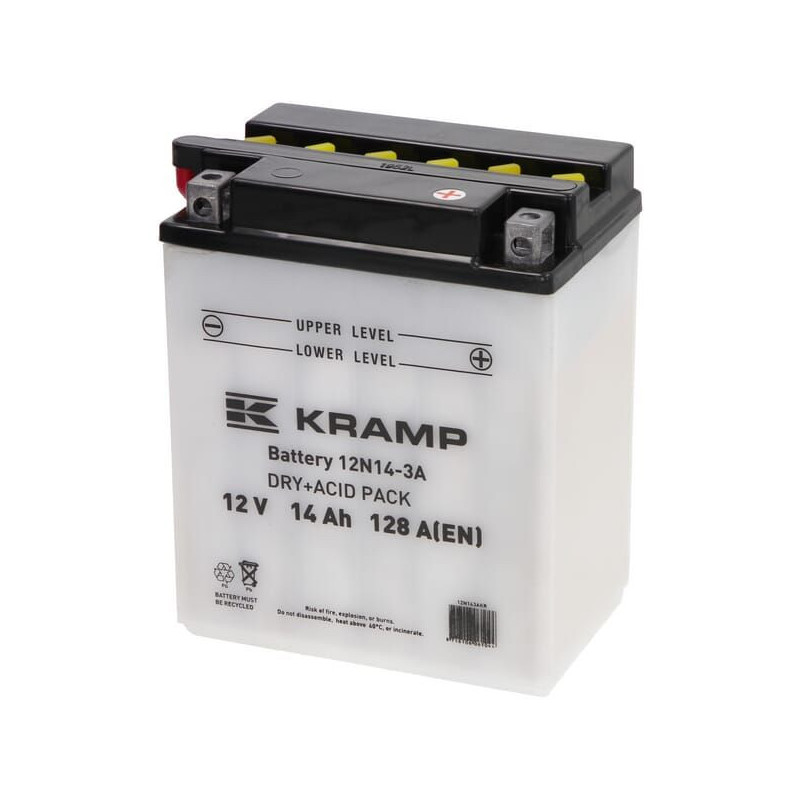 Akumulator 12V 14Ah 128A z elektrolitem Kramp