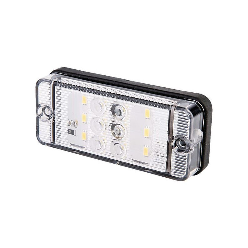 Lampa cofania LED, prostokątna, 12/24V biała przykręcana Waś