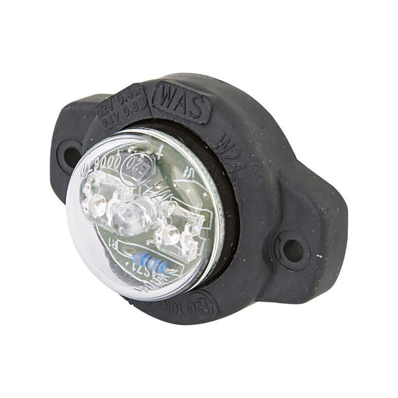 Lampa obrysowa LED, cytryna, 12/24V biała, przykręcana Waś