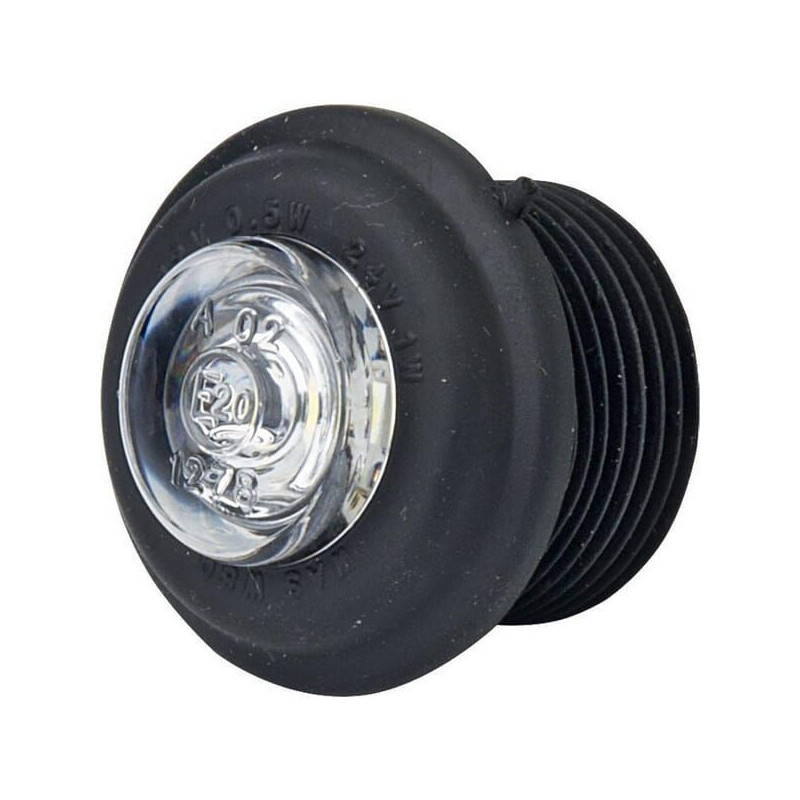 Lampa obrysowa LED, okrągłą 12/24V przezroczysta, przykręcana Waś