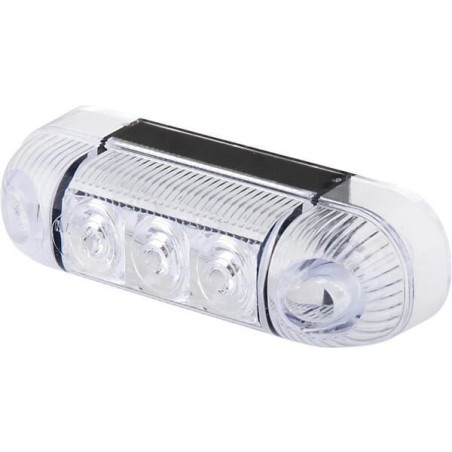 Lampa obrysowa LED, prostokątna, 12/24V przezroczysta, przykręcana 3 LED Waś