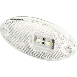 Lampa obrysowa LED, owalna, 12/24V biała, przykręcana Waś