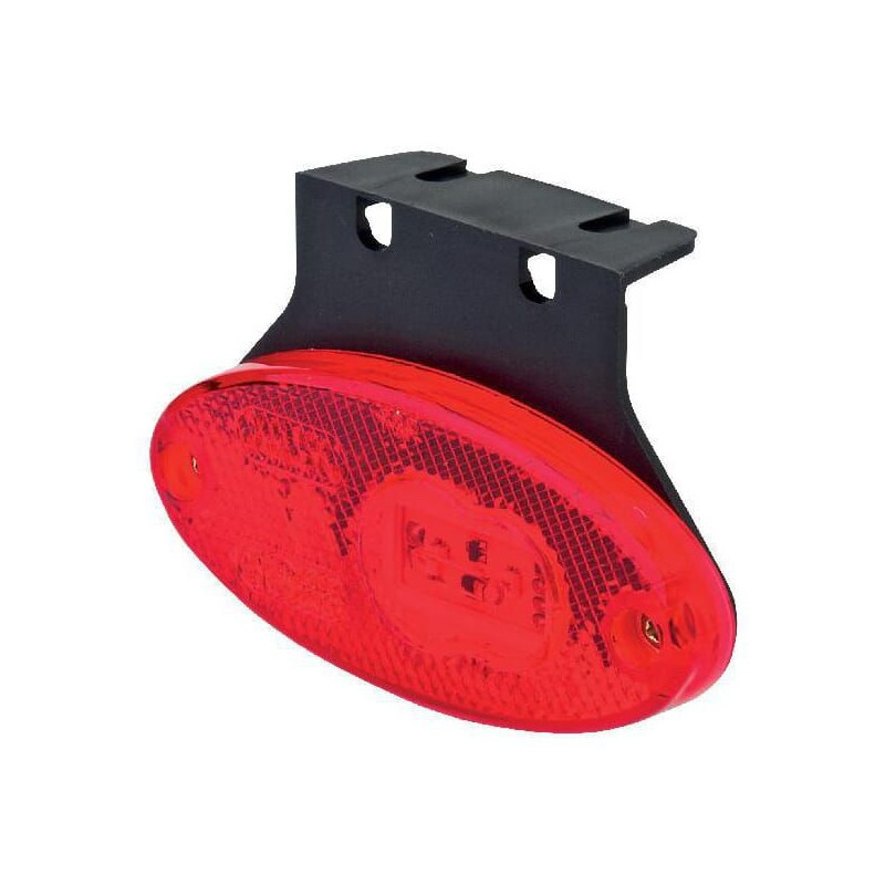 Lampa obrysowa LED, owalna, 12/24V czerwona, przykręcana Waś